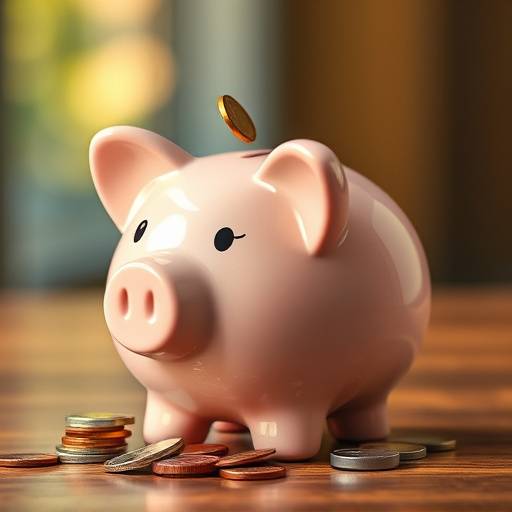 A piggy bank with coins spilling out, representing an emergency fund.